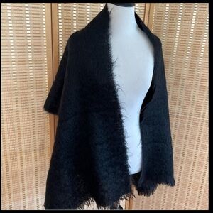 Netherdale Elegant Black Mohair wide Scarf/shawl